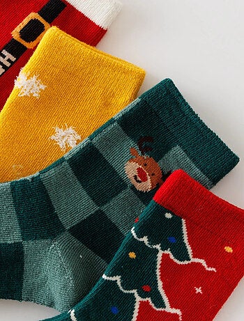 Lot de 5 Chaussettes Hautes Noël Enfants
