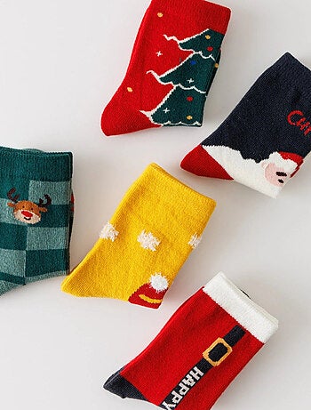 Lot de 5 Chaussettes Hautes Noël Enfants