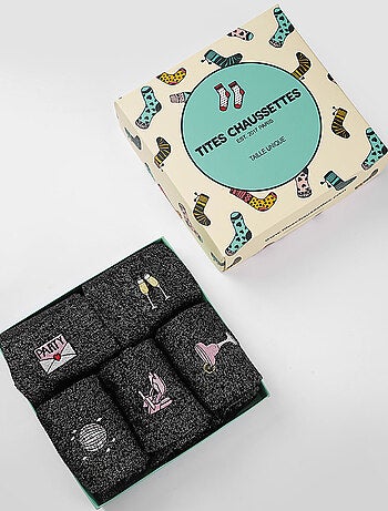 Lot de 5 Chaussettes Hautes Paillettes & Fête