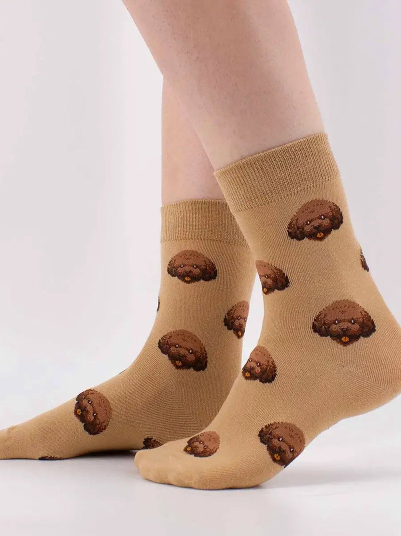 Lot de 5 Chaussettes Hautes Têtes de Chiens Multicolore - Kiabi