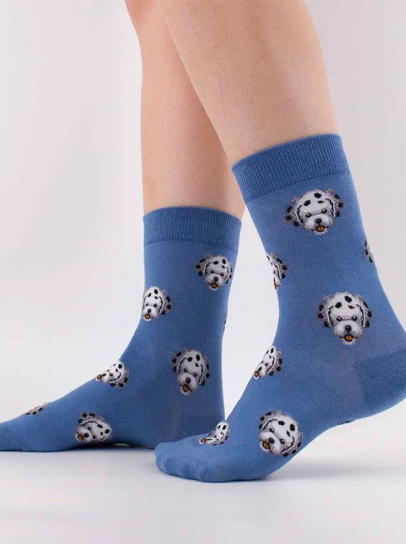 Lot de 5 Chaussettes Hautes Têtes de Chiens Multicolore - Kiabi