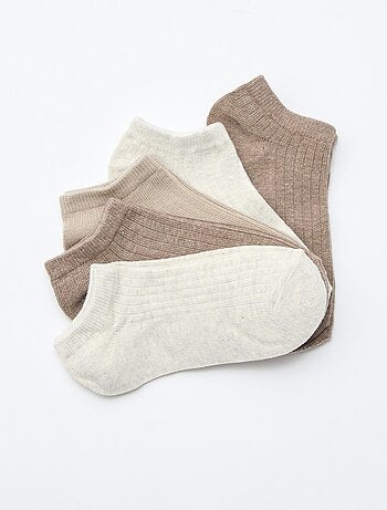 Lot de 5 chaussettes invisibles homme en coton uni