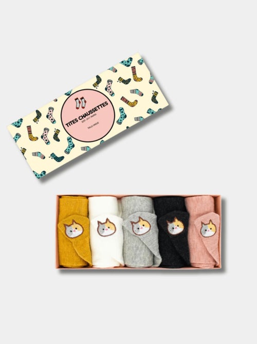 Lot de 5 Chaussettes Languette Chat - Kiabi