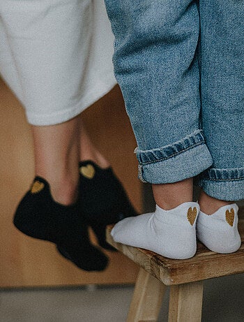 Lot de 5 Chaussettes Languette Coeur Doré Enfants