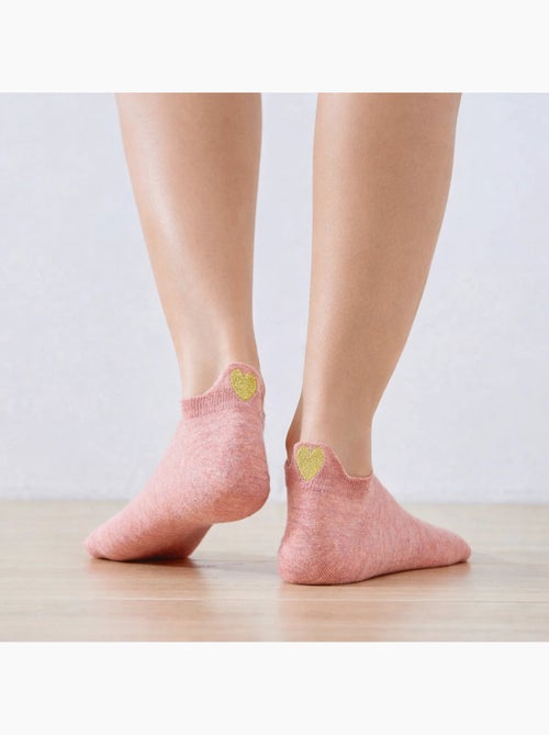 Lot de 5 Chaussettes Languette Coeur Doré Femme - Kiabi
