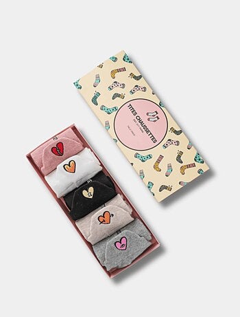 Lot de 5 Chaussettes Languette Cœur
