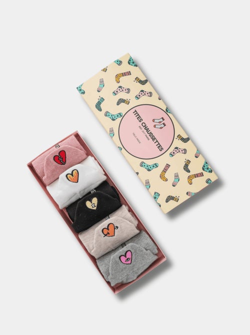 Lot de 5 Chaussettes Languette Cœur - Kiabi