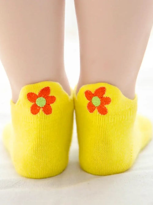 Lot de 5 Chaussettes Languette Fleur Colorée Enfants - Kiabi
