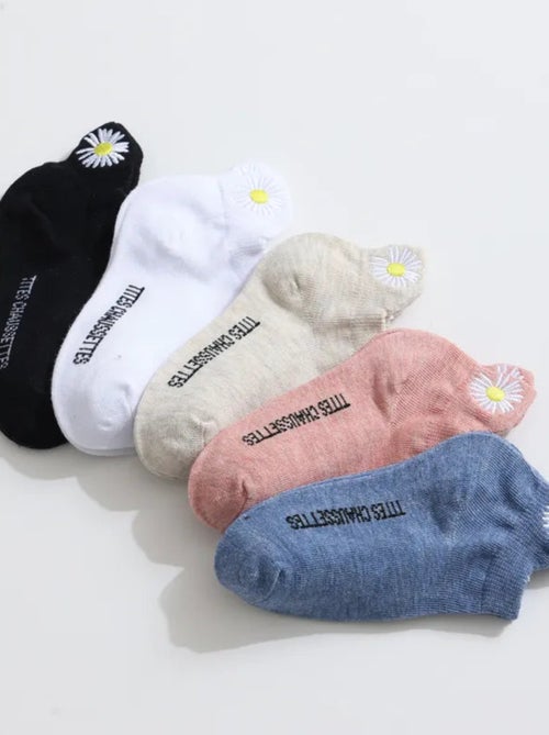 Lot de 5 Chaussettes Languette Fleur Enfants - Kiabi