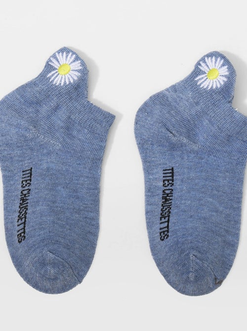 Lot de 5 Chaussettes Languette Fleur Enfants - Kiabi