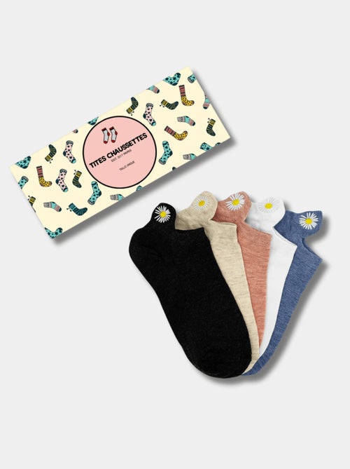 Lot de 5 Chaussettes Languette Fleur Femme - Kiabi