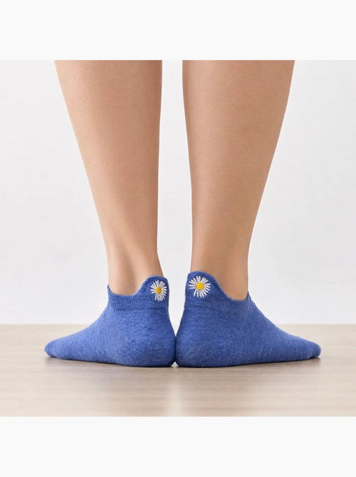Lot de 5 Chaussettes Languette Fleur Femme - Kiabi