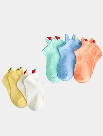 Lot de 5 Chaussettes Languette Fruit Enfants