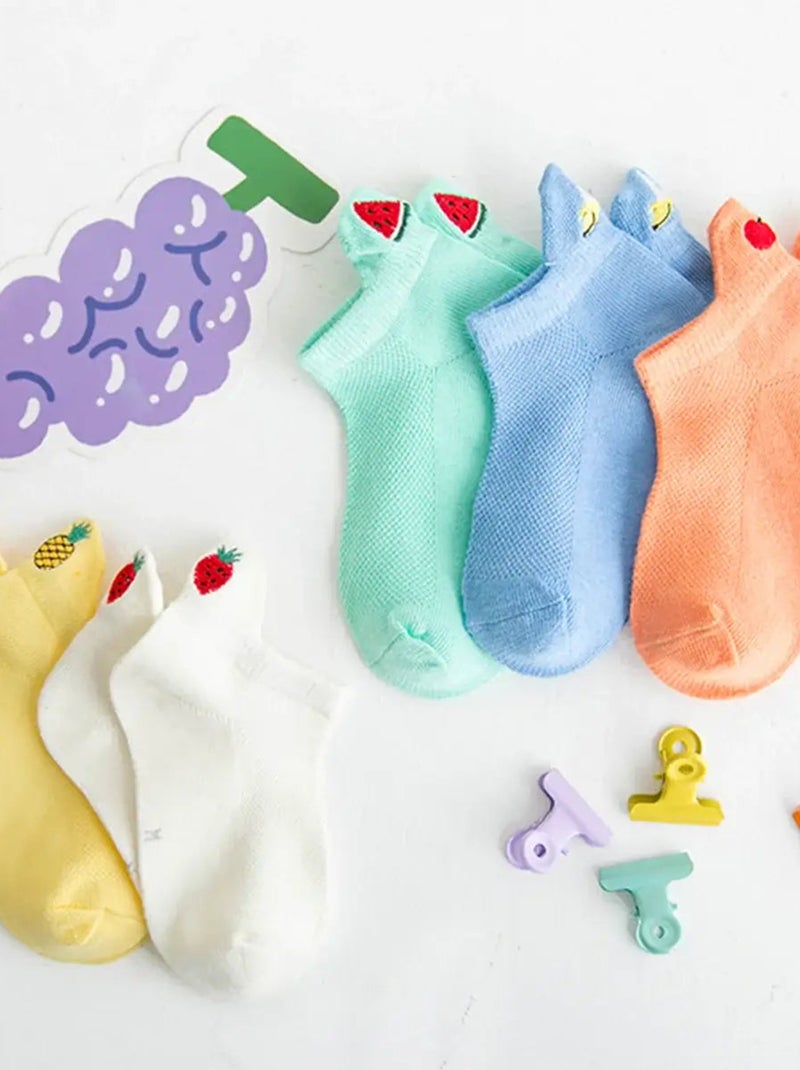 Lot de 5 Chaussettes Languette Fruit Enfants Multicolore - Kiabi