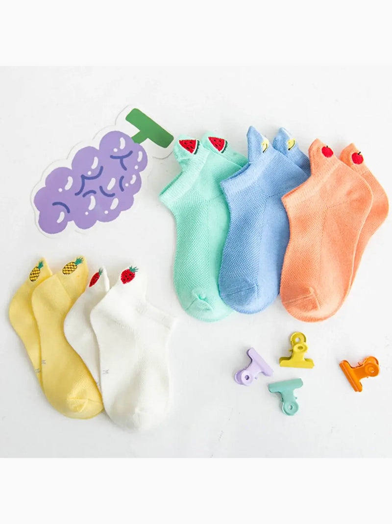 Lot de 5 Chaussettes Languette Fruit Enfants Multicolore - Kiabi