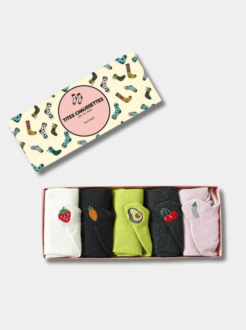 Lot de 5 Chaussettes Languette Fruits & Légumes - Kiabi