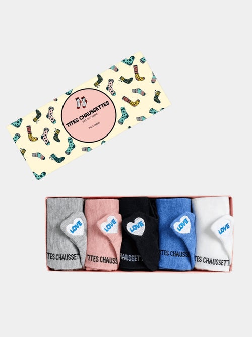 Lot de 5 Chaussettes Languette Love - Kiabi
