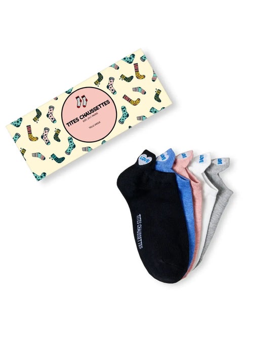 Lot de 5 Chaussettes Languette Love - Kiabi