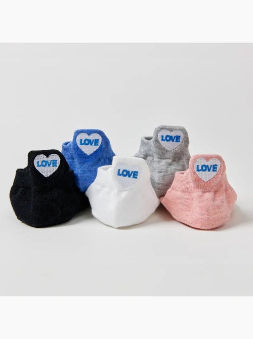 Lot de 5 Chaussettes Languette Love - Kiabi