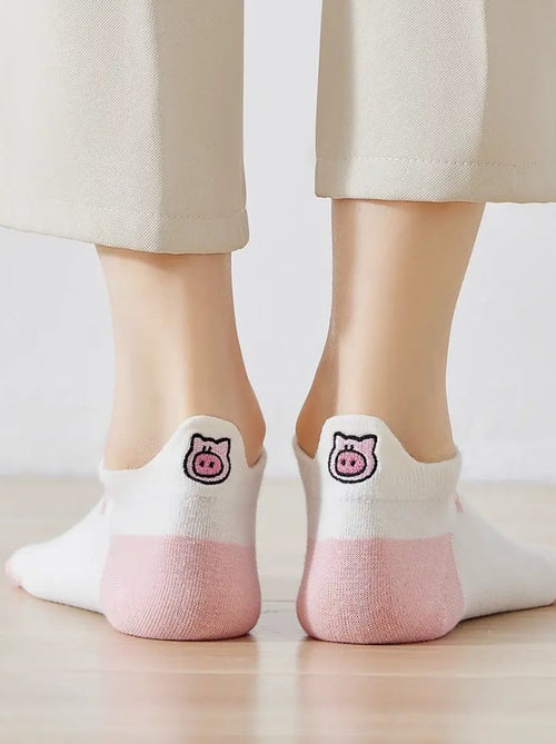 Lot de 5 Chaussettes Languette Petit Cochon - Kiabi