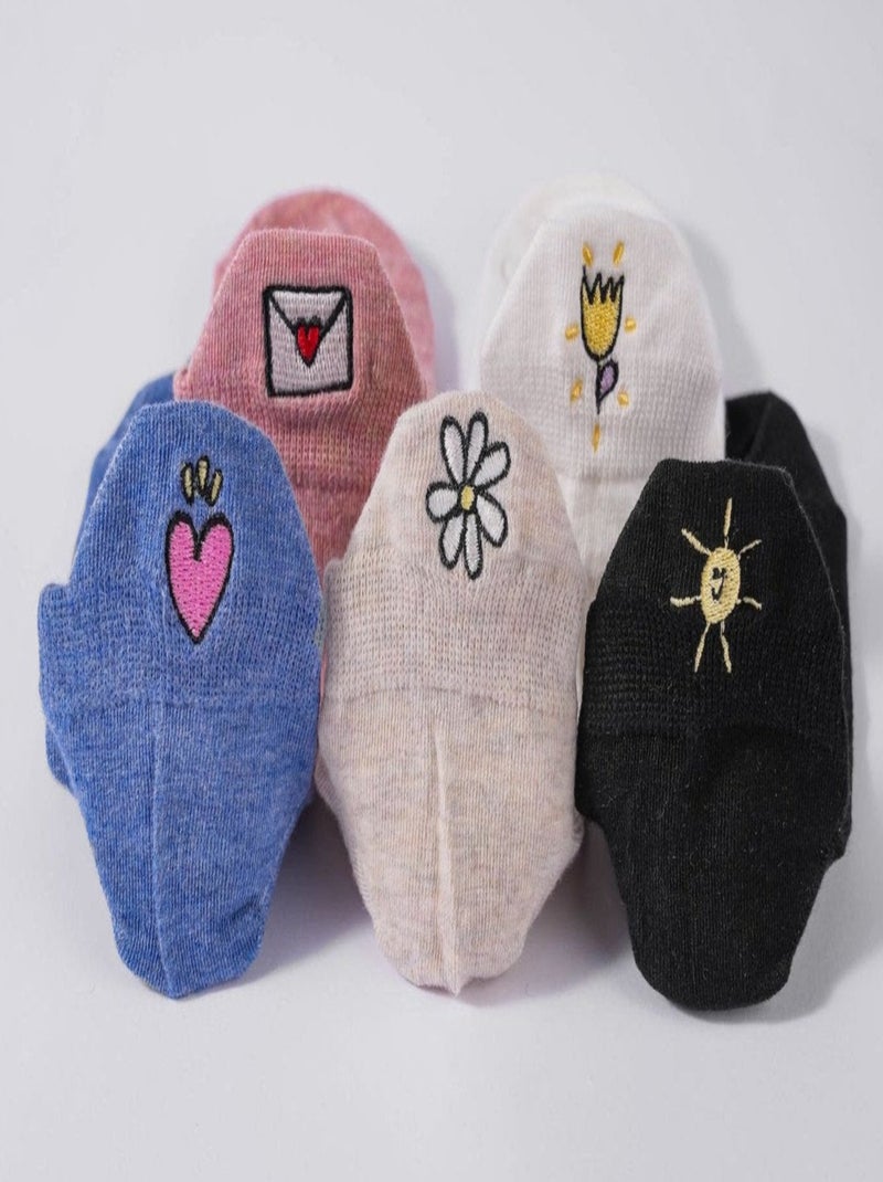 Lot de 5 Chaussettes Languette Printemps Multicolore - Kiabi