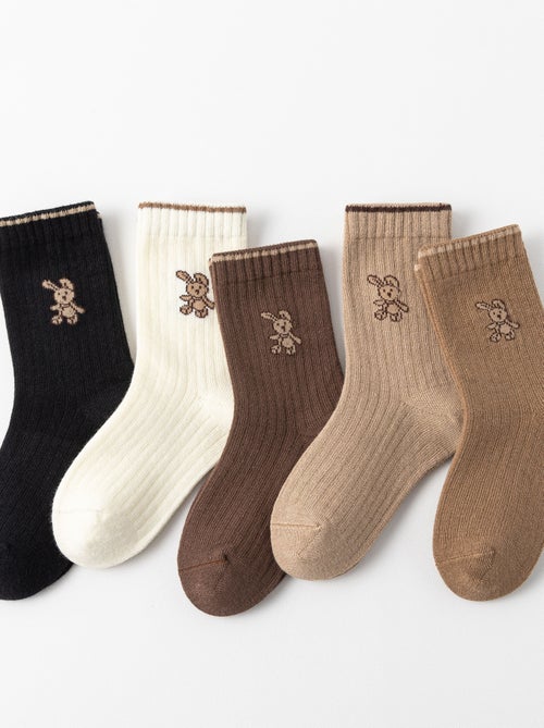 Lot de 5 Chaussettes Lapin Enfants - Kiabi