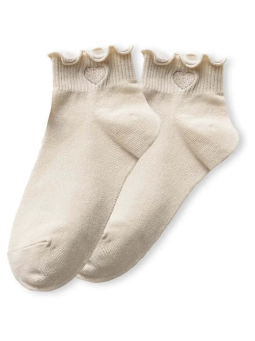 Lot de 5 Chaussettes Mi-Haute Coeur Tendre & Volant - Kiabi