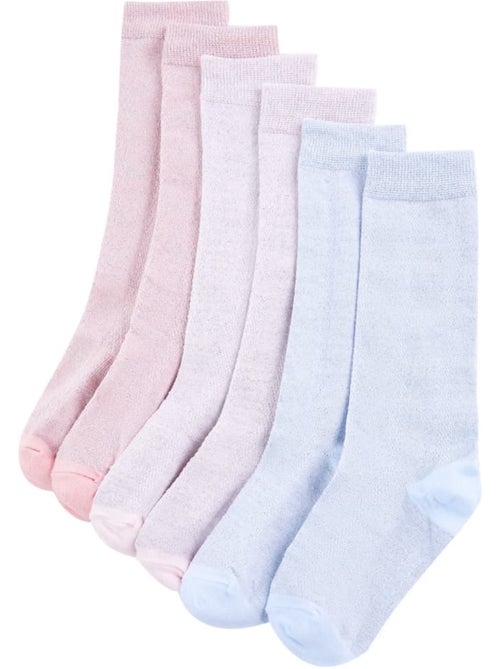 Lot de 5 chaussettes mi-mollet coton avec effet pailleté - vidaxl - Kiabi Lot de 5 chaussettes mi-mollet coton avec effet pailleté - vidaxl - Kiabi