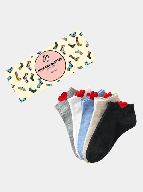 Lot de 5 Chaussettes Petit Cœur - Kiabi
