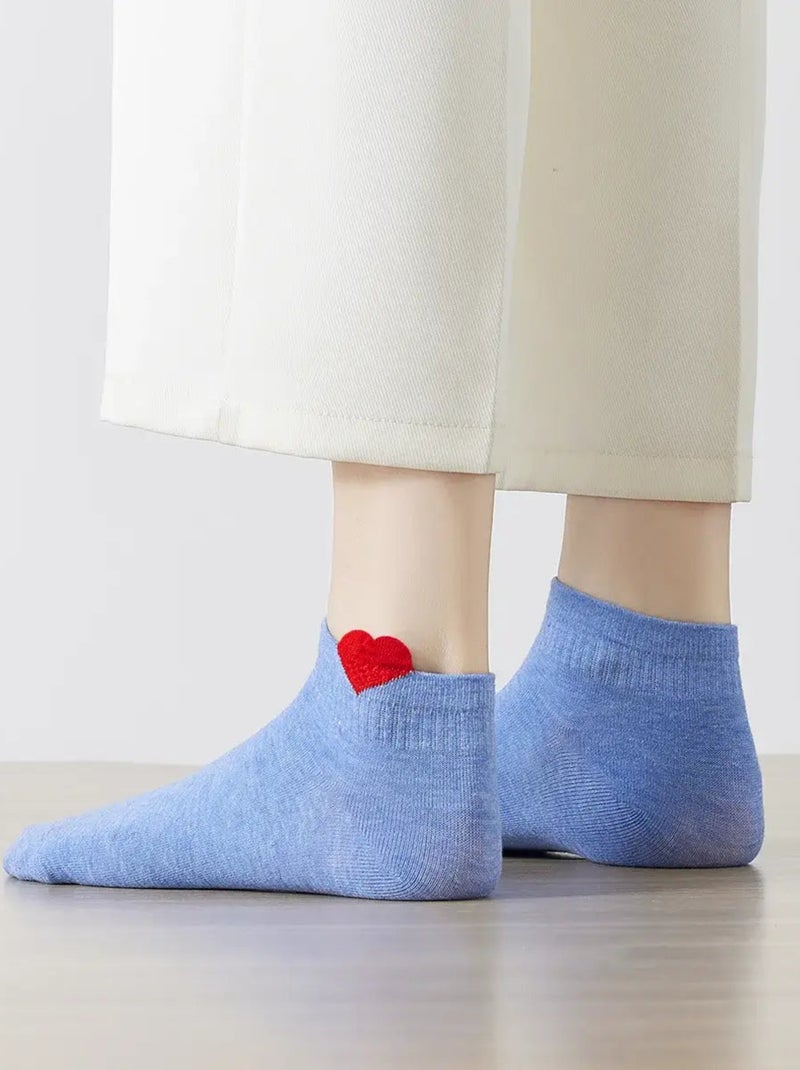 Lot de 5 Chaussettes Petit Cœur Multicolore - Kiabi