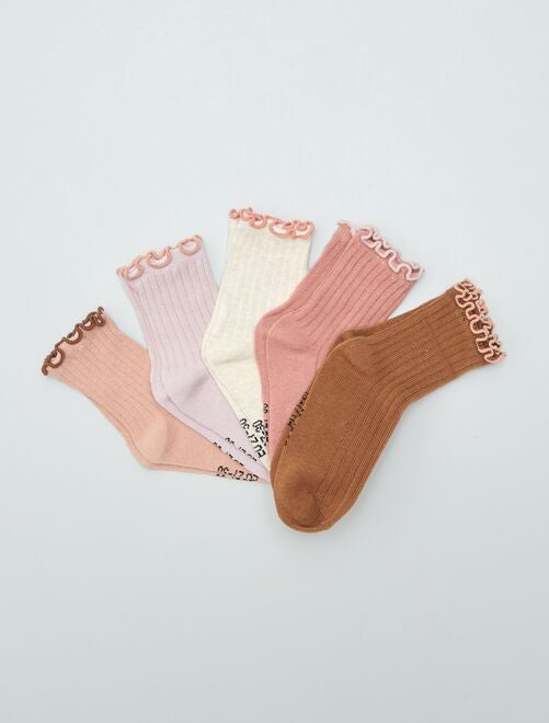 Lot de 5 chaussettes rib - Kiabi