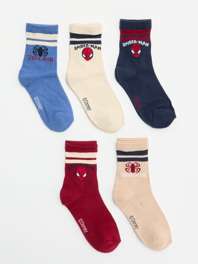 Lot de 5 chaussettes 'Spider-Man' 'Marvel' Rouge - Kiabi