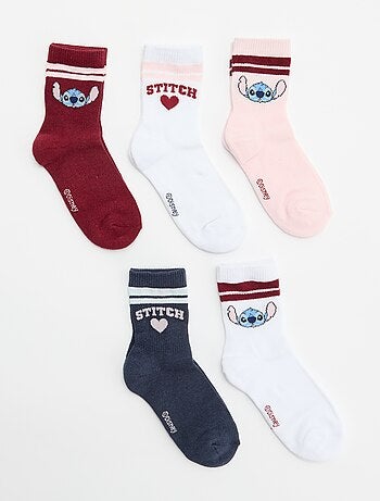 Lot de 5 chaussettes 'Stitch' 'Disney'