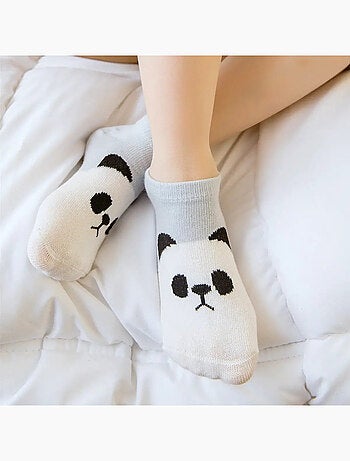 Lot de 5 Chaussettes Têtes Animaux Enfants