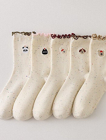 Lot de 5 Chaussettes Têtes Animaux & Volants