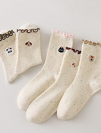 Lot de 5 Chaussettes Têtes Animaux & Volants