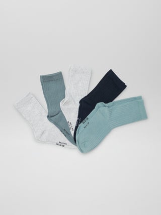 Lot de 5 chaussettes unies