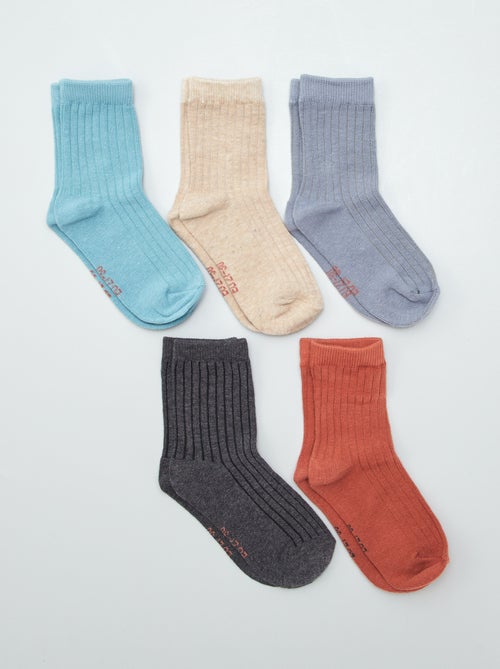 Lot de 5 chaussettes unies - Kiabi