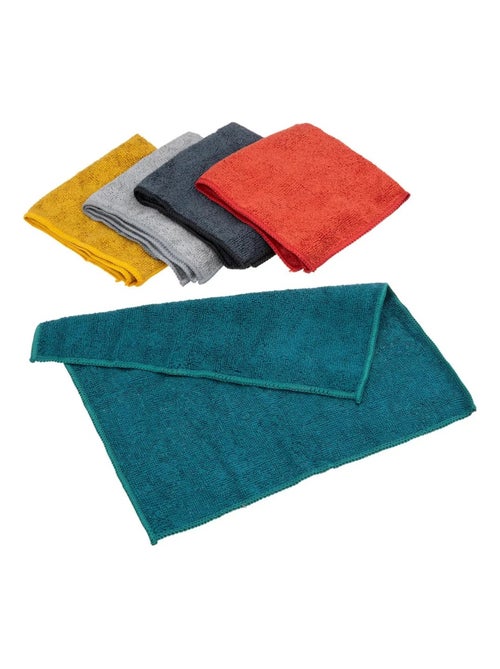 Lot de 5 chiffons multiusages en microfibre 30 x 30 cm - Kiabi