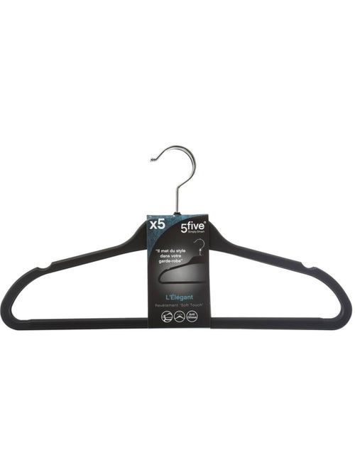 Lot de 5 cintres antidérapant platisque rubber - Kiabi Lot de 5 cintres antidérapant platisque rubber - Kiabi