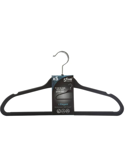Lot de 5 cintres antidérapant platisque rubber - Kiabi Lot de 5 cintres antidérapant platisque rubber - Kiabi