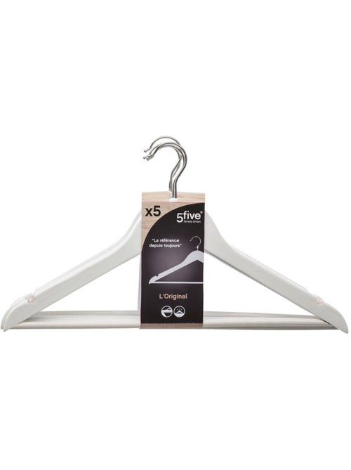 Lot de 5 cintres en bois hang'up - Kiabi Lot de 5 cintres en bois hang'up - Kiabi