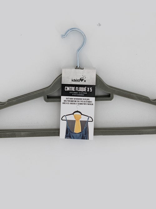 Lot de 5 cintres floqué velours - Kiabi