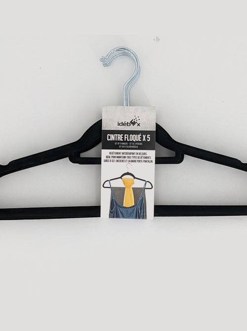 Lot de 5 cintres floqué velours - Kiabi