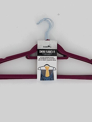 Lot de 5 cintres floqué velours