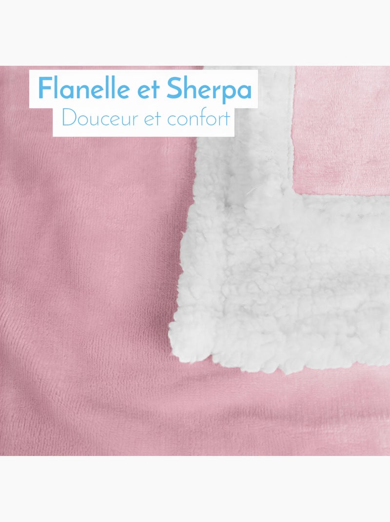 Lot de 5 couvertures, plaids polaires pour bébé en flanelle et sherpa ultra doux - Monsieur Bébé Rose - Kiabi