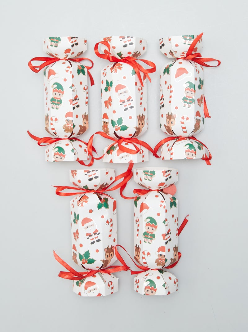 Lot de 5 crackers surprise de Noël BLANC - Kiabi