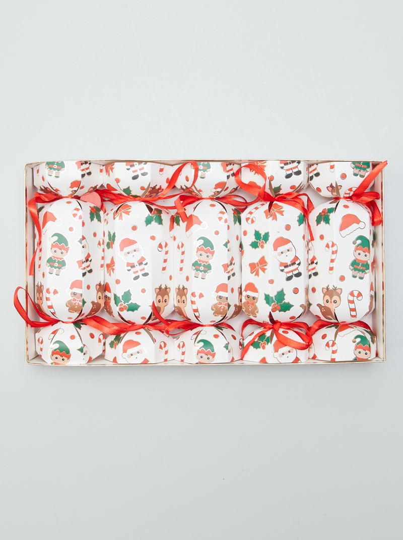 Lot de 5 crackers surprise de Noël BLANC - Kiabi