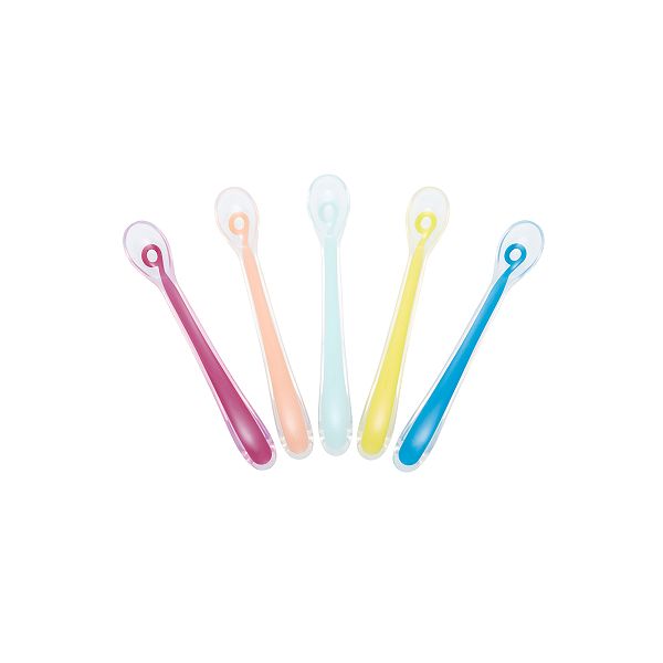 Lot De 5 Cuilleres En Silicone Babymoov Bebe Fille Multicolore Kiabi 15 00