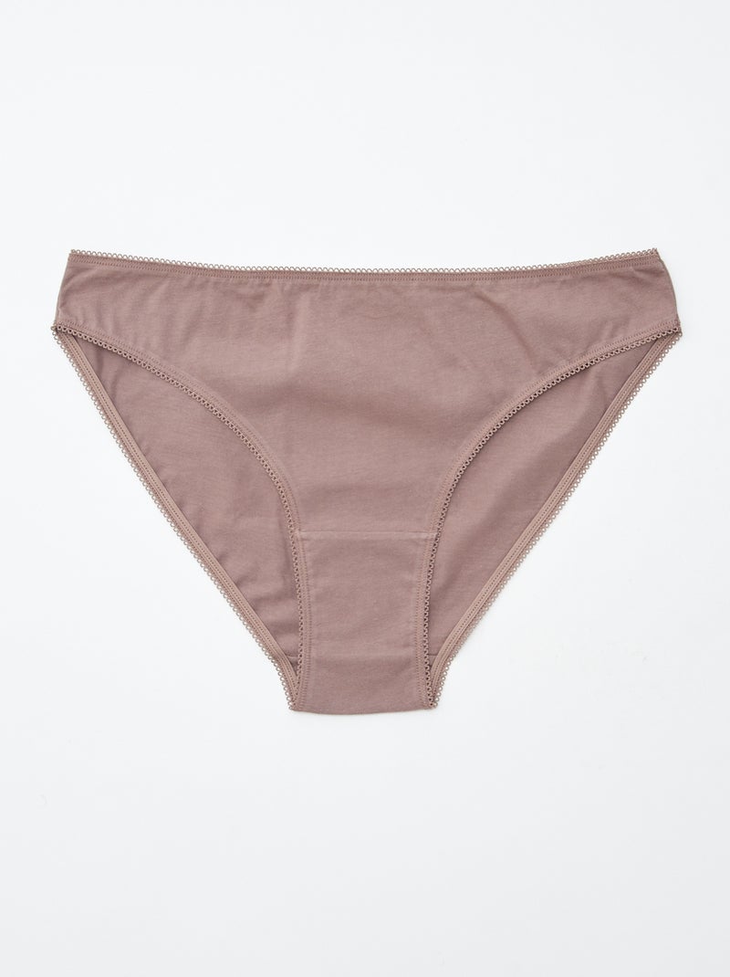 Lot de 5 culottes - unies et imprimées Marron - Kiabi